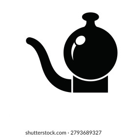 A minimalist flat black icon of a classic oil can, representing lubrication, mechanical maintenance, automotive repair, and industrial tools. Simple clean silhouette.
