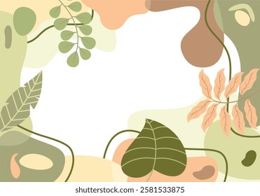 Minimalist Flat Botanical Abstract Frame