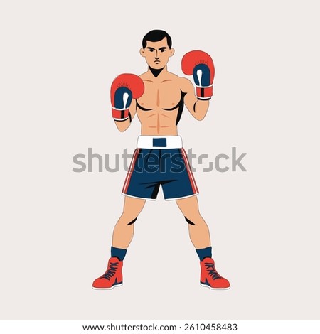 minimalist flat boxing cartoon design modern vector graphic illustration