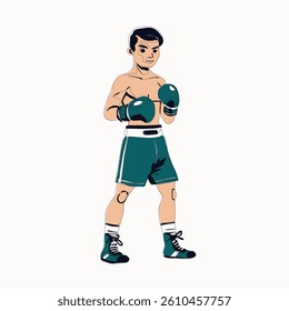 minimalist flat boxing design modern vector graphic illustration