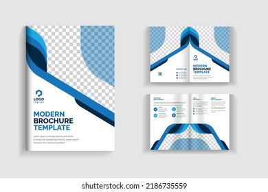 Minimalist flat brochure design, 4 pages clean and minimal multipurpose bifold brochure design or corporate company brochure design. fully organized and editable brochure template design.