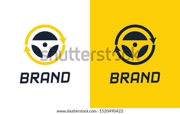 Minimalist\
flat Car recycle logo. This logo icon incorporate with car wheel\
and round recycle shape in the creative\
way.