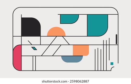minimalist flat card design modern vector graphic illustration