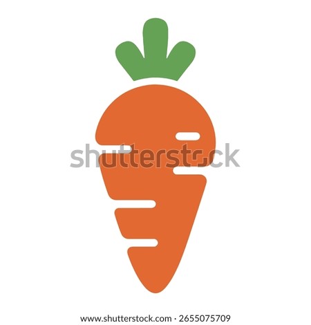 Minimalist Flat Carrot Icon Vector on White Background