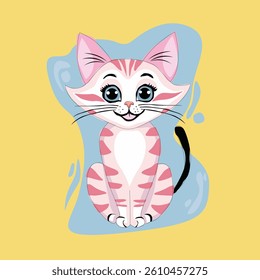 minimalist flat cat design modern vector graphic illustration