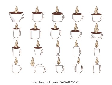 Minimalist and Flat Coffee Element Set