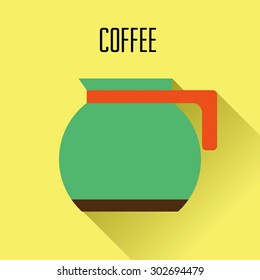 Minimalist flat coffee maker machine icon vector illustration