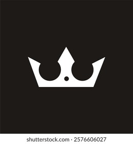 minimalist flat color crown logo 