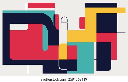 minimalist flat curve design modern vector graphic illustration