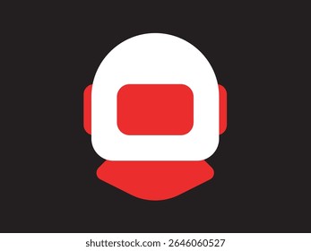 Minimalist Flat Design Astronaut Helmet Graphic Style Icon Illustration