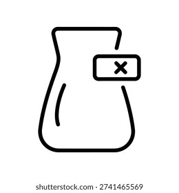Minimalist flat design broken glass icon with a clear error warning symbol, ideal for web apps, software interfaces, and digital alerts.