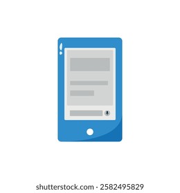 Minimalist flat design of an e-book reader or digital tablet. Perfect for concepts of digital reading, online learning, education, e-books, and modern technology. Ideal for business and education.