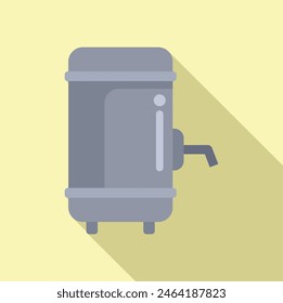 Minimalist flat design icon of a contemporary electric water heater on a pastel background