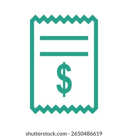 Un icono de diseño minimalista y plano con billetes de dólar estilizados, perfecto para aplicaciones financieras, bancarias o de comercio electrónico. Líneas limpias y Formas simples.