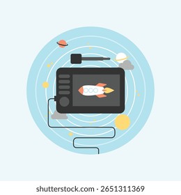 A minimalist, flat design icon featuring a rocket, perfect for representing space exploration, technology, startups, or innovation with clean lines and simple shapes.