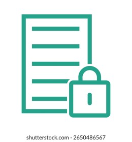 A minimalist, flat design icon representing secure data, featuring a clean and modern aesthetic suitable for digital interfaces and branding applications.