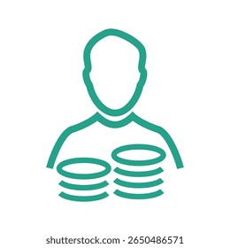 A minimalist, flat design icon representing a savings account, featuring clean lines and a simple color palette suitable for digital interfaces and financial branding.
