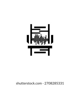 Logotipo de diseño plano minimalista del diseño del logotipo del estudio de grabación de podcast para la Plantilla del logotipo del Vector de producción de audio