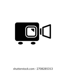 Video Logotipo plano minimalista del diseño del icono negro simple de la cámara, perfecto para la Plantilla del logotipo del Vector de los diversos proyectos de diseño