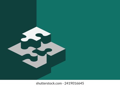 Minimalist flat design Puzzle podium design template
