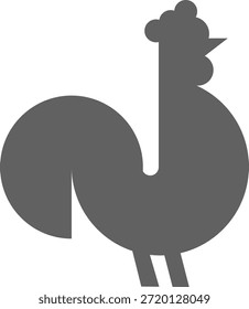Diseño plano minimalista Rooster Silhouette
