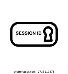 Minimalist flat design session ID login icon with padlock symbol for digital security and web authentication.