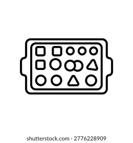 Minimalist flat design smartphone icon displaying various app symbols, ideal for tech, digital, and mobile themes.