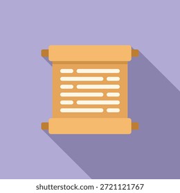 Vector minimalista de diseño plano que representa un pergamino, adecuado para varios temas históricos y educativos