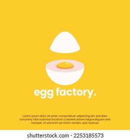 minimalist flat egg boiled logo template