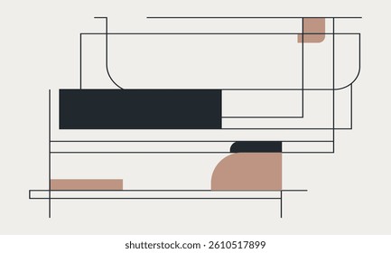 minimalist flat fine line design modern vector graphic illustration
