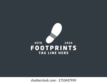 
Minimalist, flat foot prints logo design icon vector   