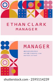 Minimalist Flat Geometric Mosaic Business Card Vector.
Flat Geometric Mosaic Business Card Template.
Colorful Flat Geometric Mosaic Business Card Design.