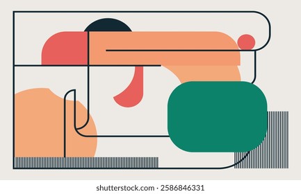 minimalist flat geometry design modern vector graphic illustration