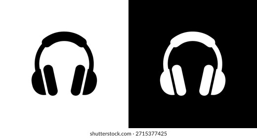 Símbolo de fone de ouvido plano minimalista para equipamento de áudio de música