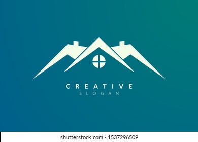 Minimalist and flat home logo design. Simple and modern vector design for your business brand or product