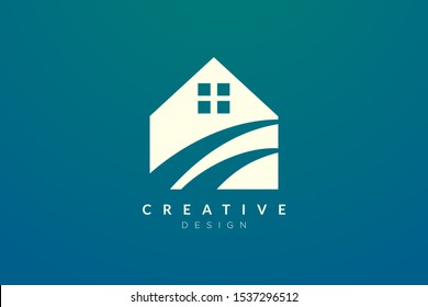 Minimalist and flat home logo design. Simple and modern vector design for your business brand or product