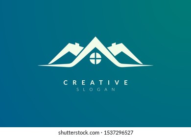 Minimalist and flat home logo design. Simple and modern vector design for your business brand or product