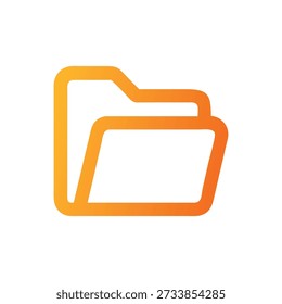 A minimalist flat illustration of an orange gradient folder icon against a black backdrop. Clean, modern design.