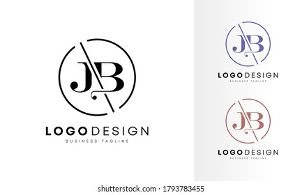 Minimalist flat initial JB, JE & BL letter logo design vector template for your company business 