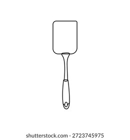 Ilustración minimalista plana de la línea de la espátula de Turner de la cocina
