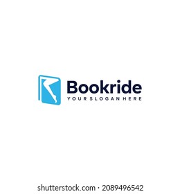 Minimalist flat letter mark BOOKRIDE logo design