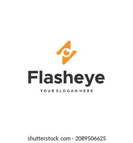Minimales Flachbuchstabendesign des FLASH EYE