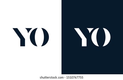 Minimalist Flat letter YO logo. This logo icon incorporate with two abstract shape in the creative way.