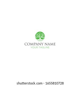 minimalist flat logo cares about the tree