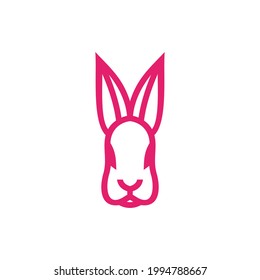 Minimalist Flat Logo Design Shape Rabbit Stock Vector (Royalty Free ...
