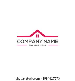 Diseño minimalista de logotipo plano Vector de casa