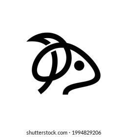 Minimalist flat logo design Vector of Goat with Line art