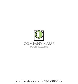 Minimalist flat logos of abstract trees