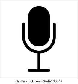 Ícone de microfone plano minimalista definido em estilo de contorno, formato EPS 10 vetorial. Inclui vários designs de microfone para podcasting, gravação de áudio, radiodifusão e ilustrações da interface do usuário.