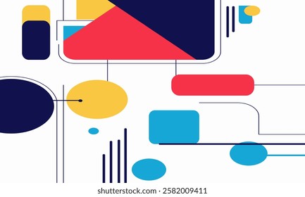 minimalist flat modern colorful vector graphic illustration